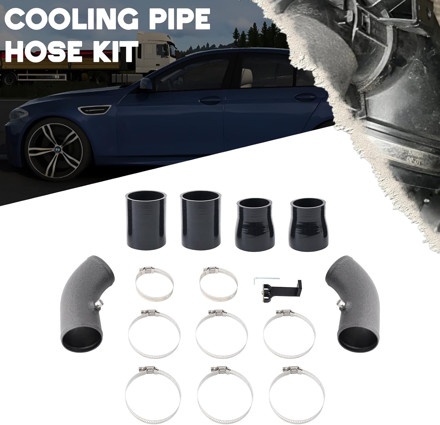 Intake Turbo Charge Pipe Compatible With 2013-2018 BMW M5/M6 F10 F06 F12 F13 S63 V8 4.4L Turbocharged