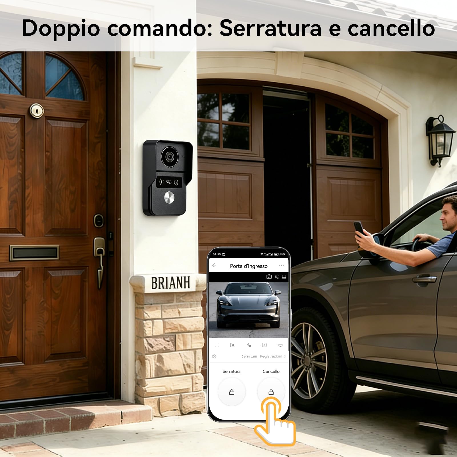 WALN Videocitofono connesso Smart, citofono con telecamera a 2 fili con monitor Touchscreen da 7 pollici, Audio bidirezionale, Sistema interfono con sblocco remoto, Wi-Fi 2.4G/5G,KW02-IP7B