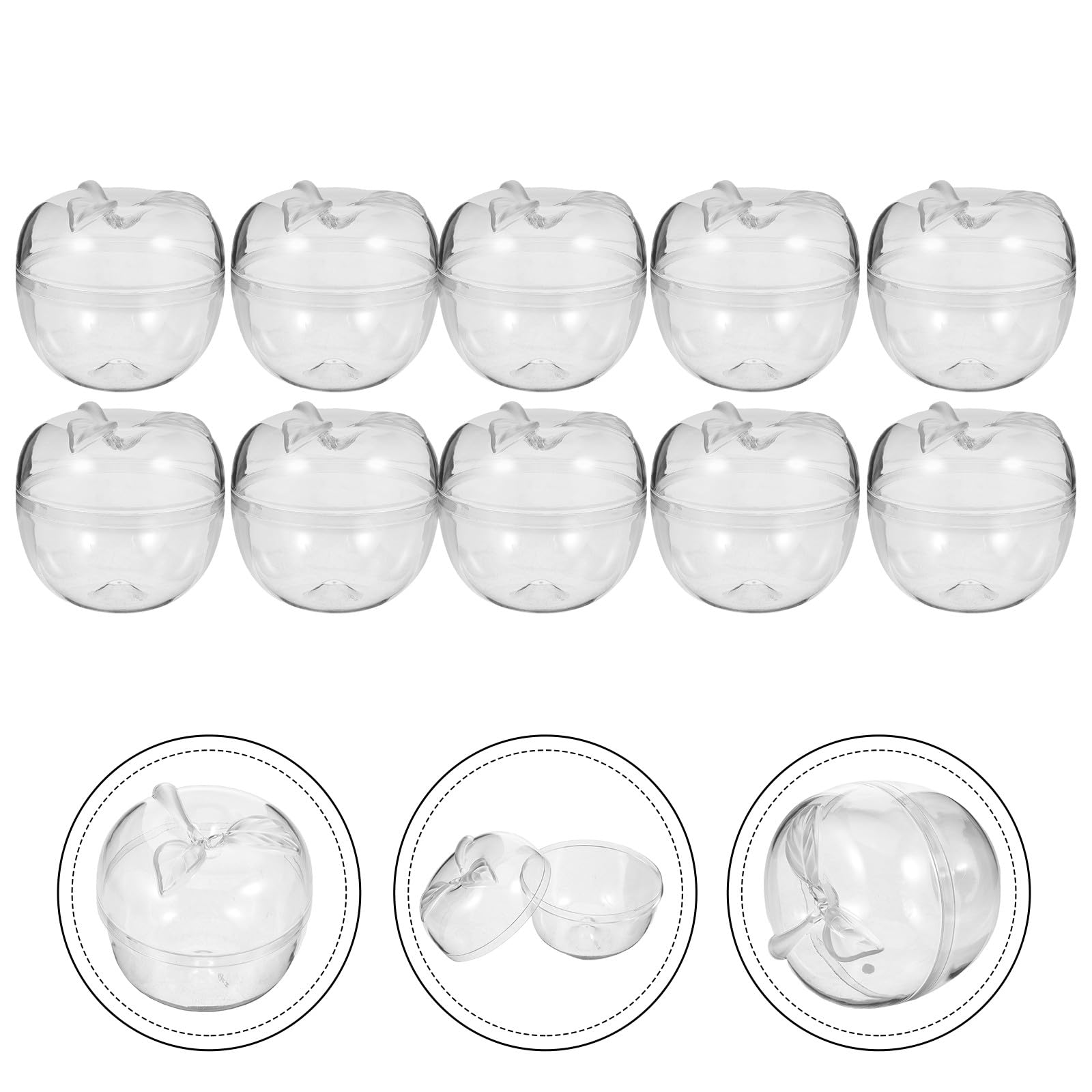 Caja de Dulces Navideña Transparente de Plástico, 10 Piezas