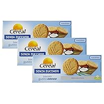 Céréal Biscotti, Senza Zucchero, gusto cocco, merendine dolci senza zuccheri, fonte di fibre, in monoporzioni, 132 g (Confezione da 3)