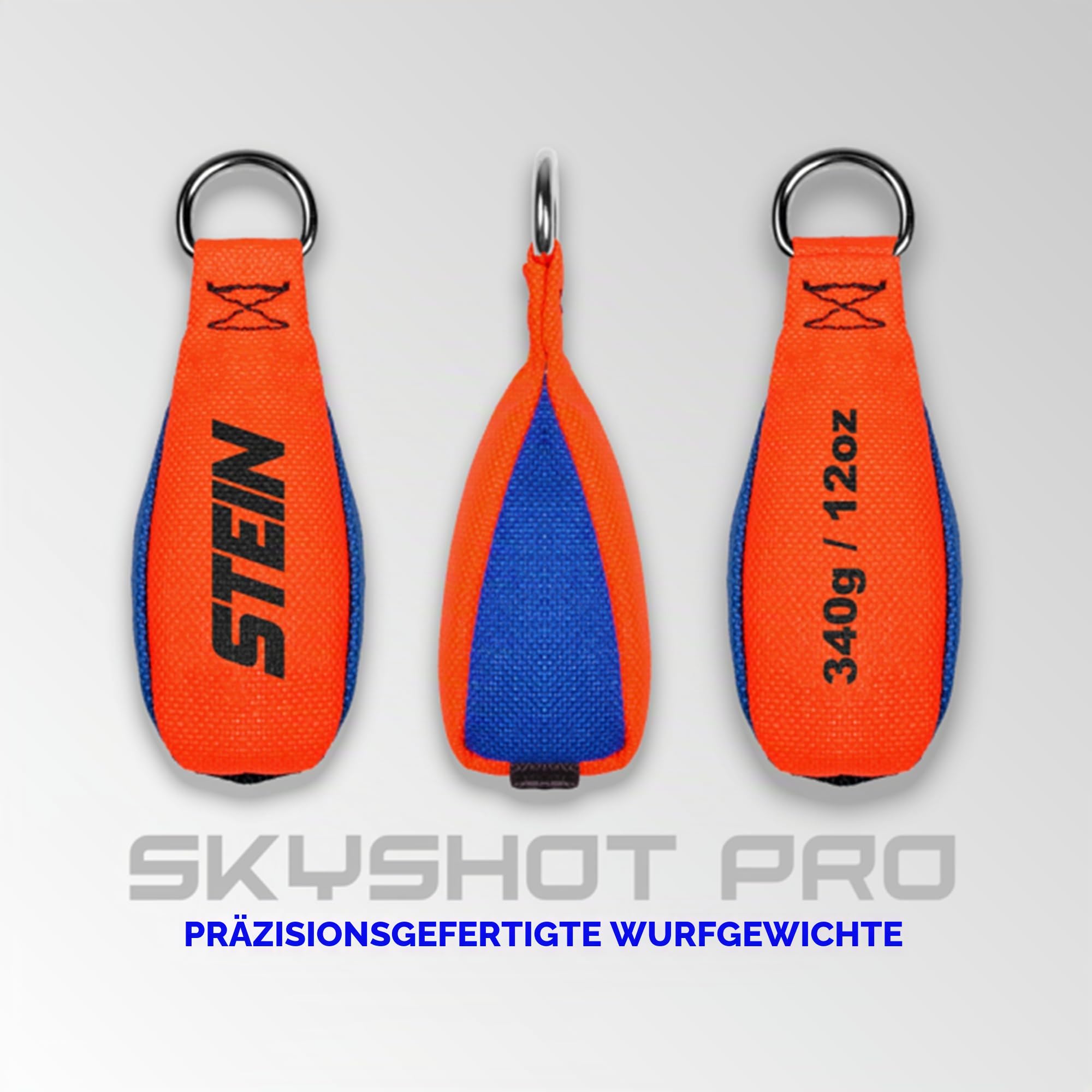 Stein Deluxe Professional Wurfleinen-Set mit VAULT 4 Aufbewahrungstaschen, 2,0 mm orange Wurfleine & 280 g Wurfgewicht