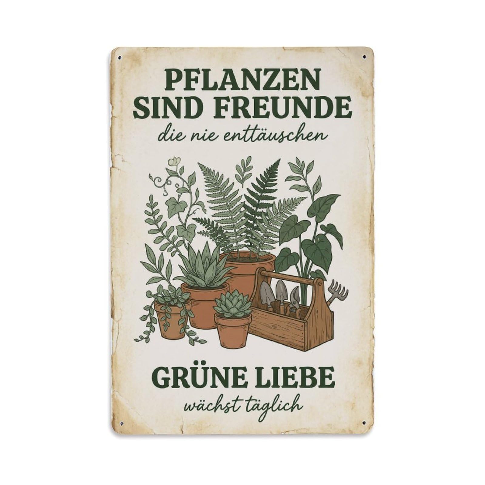 Vintage Plant Wisdom Heirloom Balcony Metal Tin Sign Plaque Wall Decor for Cafe, Club Bar, Office, Garden Metal Poster 8x12Inch