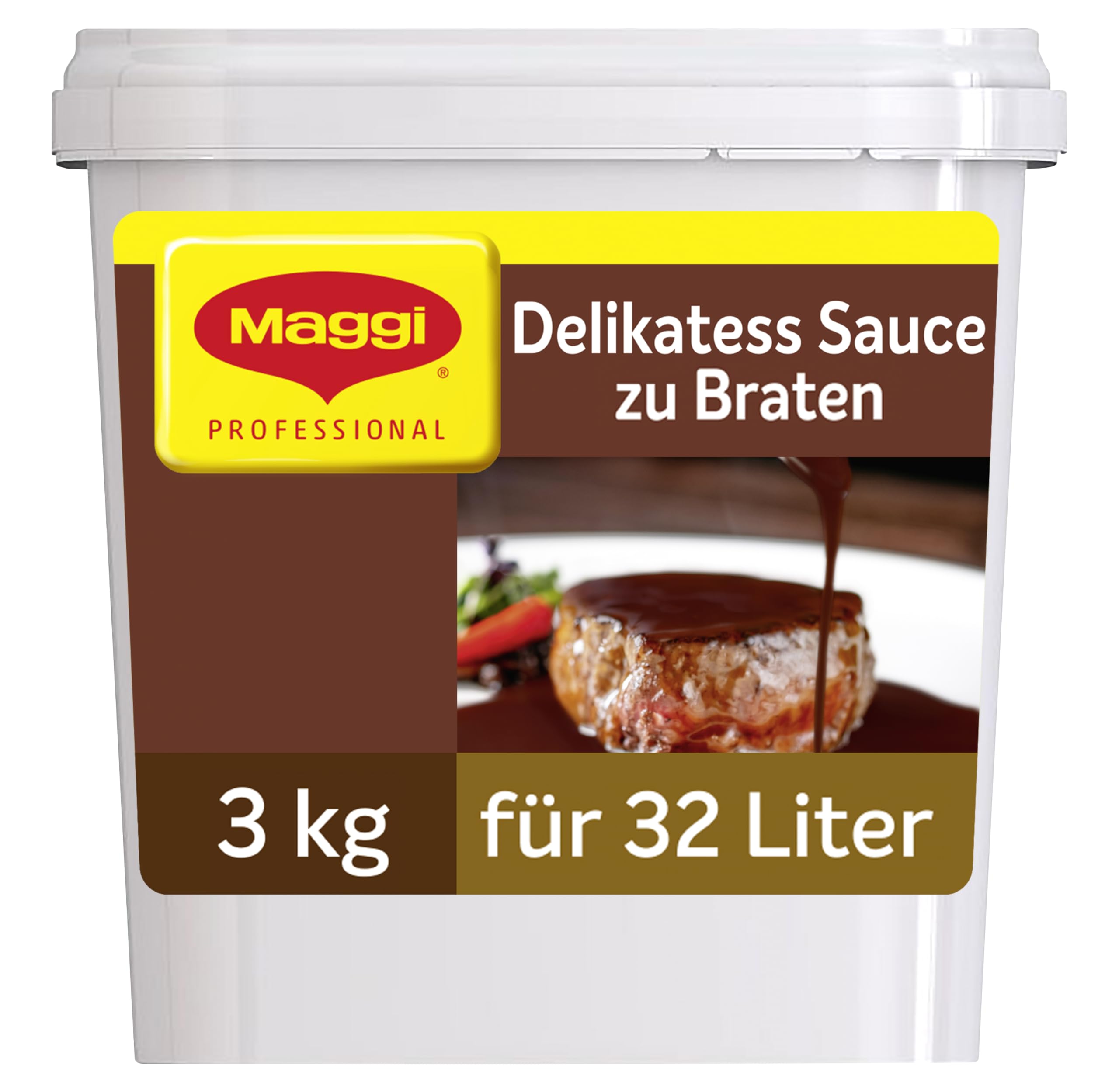 MAGGI Professional Delikatess Sauce zu Braten, vegetarisch, Ergiebigkeit 32L, 1er Pack (1 x 3kg GastroBox)