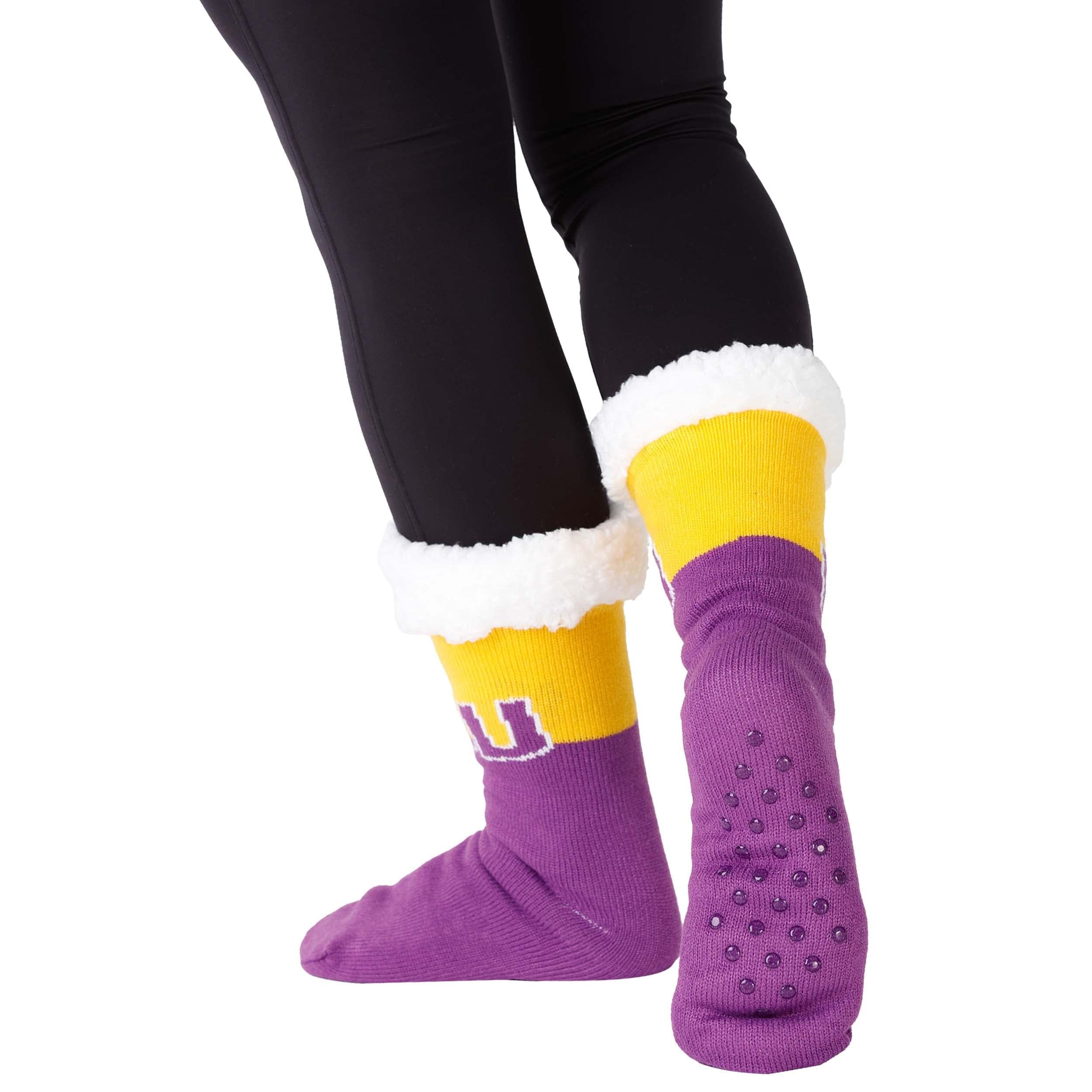 FOCO LSU Tigers NCAA Womens Fan Footy 3 Pack Slipper Socks