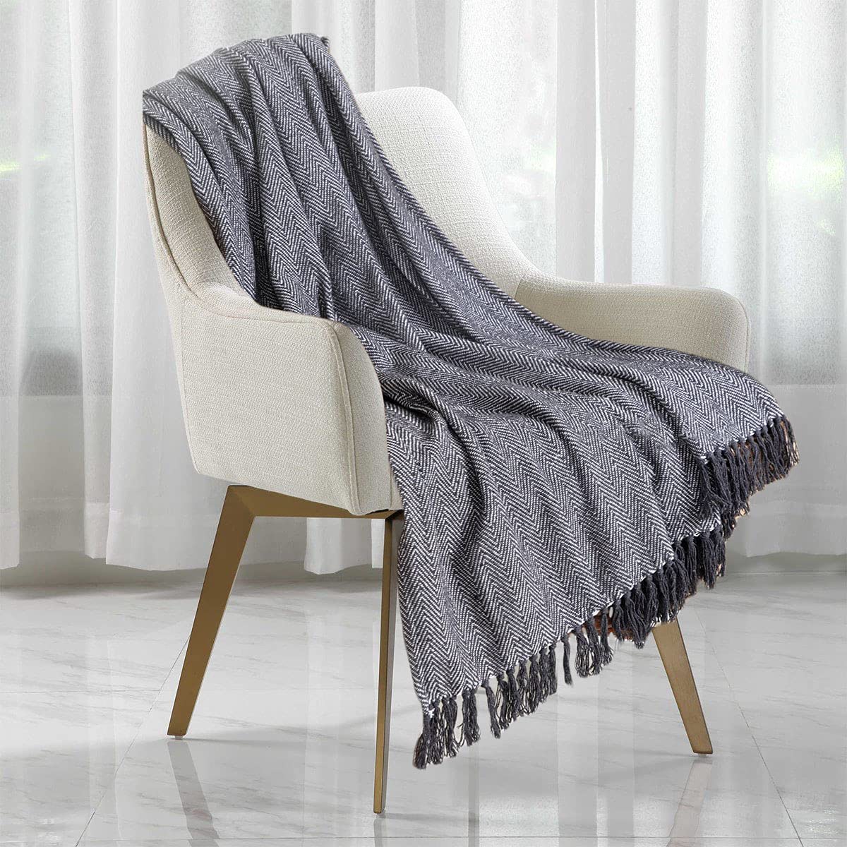 About Home - Coperta In Cotone A Spina Di Pesce, Per Letto - Foto 3