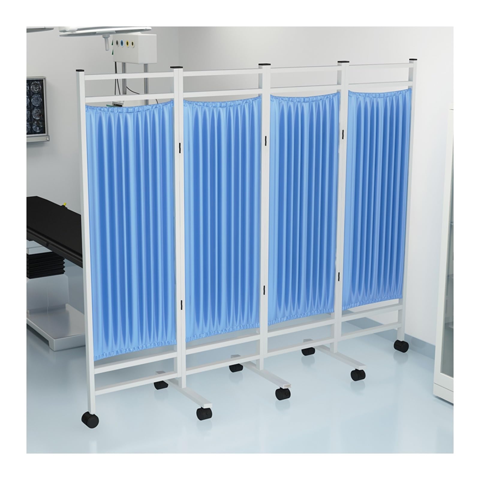 Paravent Médical Pliable, Séparateur De Pièce À 4 Panneaux, Cloison Séparation Porte Verticale for Chambres Patients/instituts Beauté/centres Santé