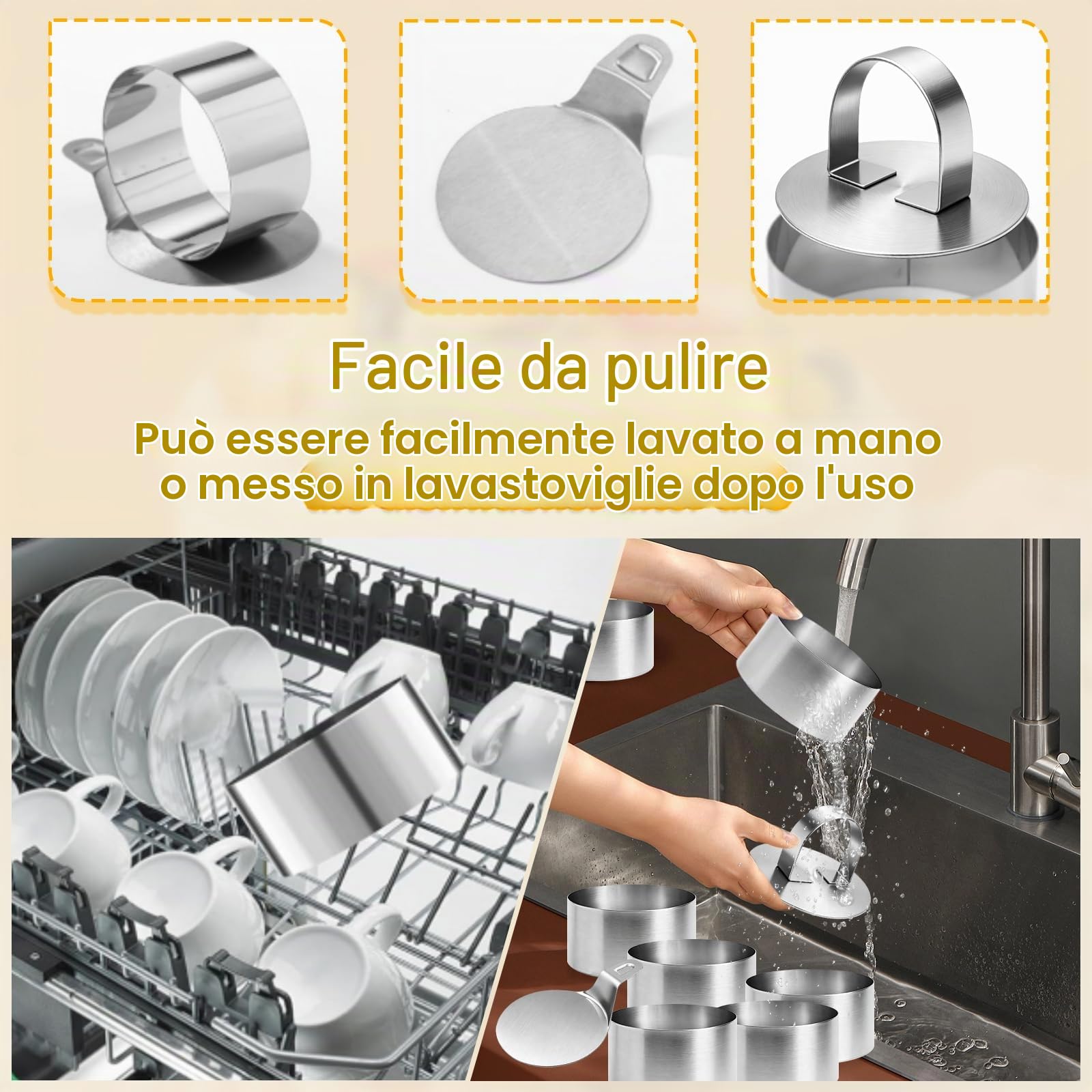 12Pcs 8 cm Coppapasta Tondi Acciaio Inox con 2 Coperchio e 2 Base, Set Stampini Anello Microforato Crostata, Stampo Anelli Torte Rotondi, Stampi Coppa Pasta Mousse per Dolci Biscotti Dessert Alimenti
