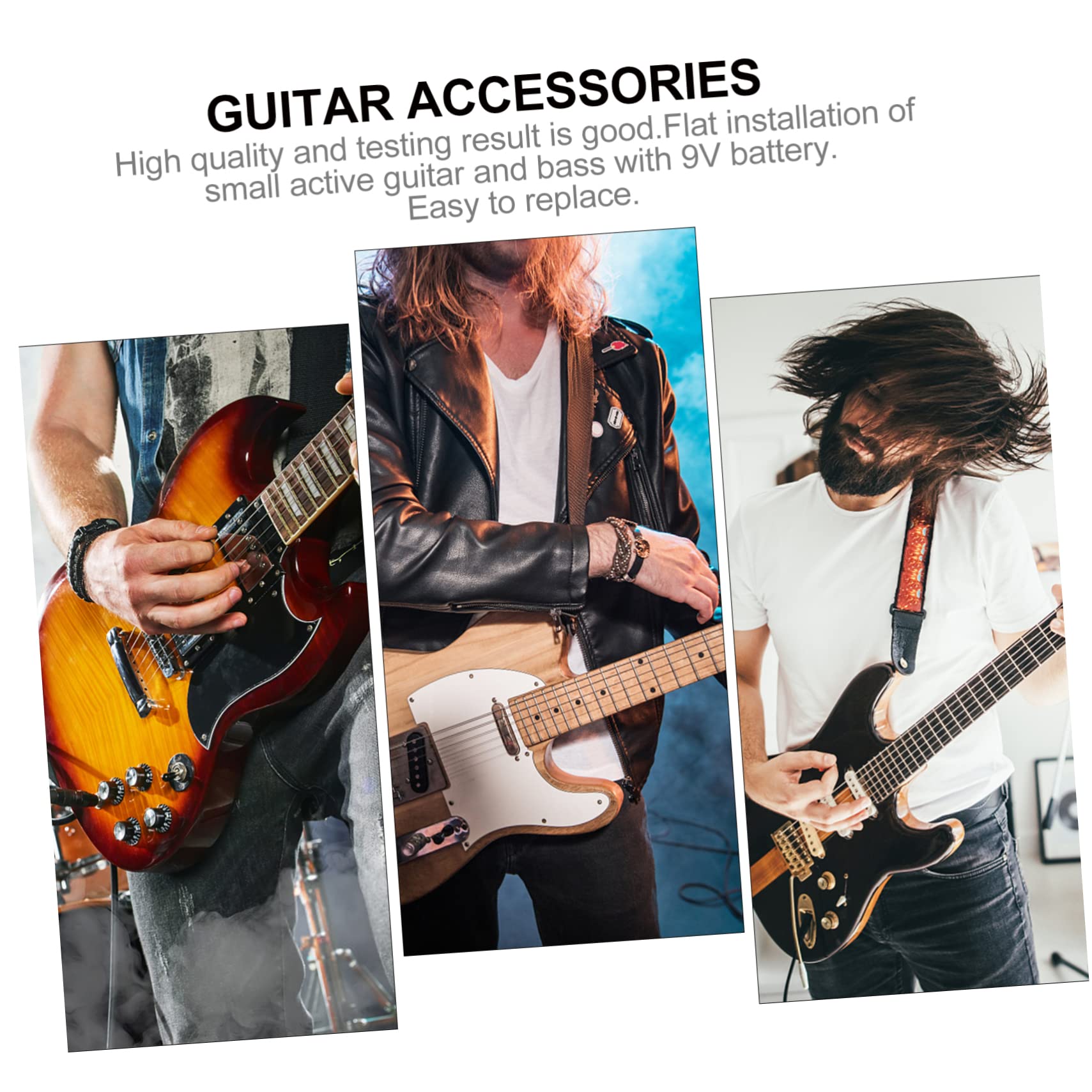 Boîtier Pile 9V Pour Guitare/basse à Micros Actifs - Plastique Noir - Distance Trous 69x41 Mm