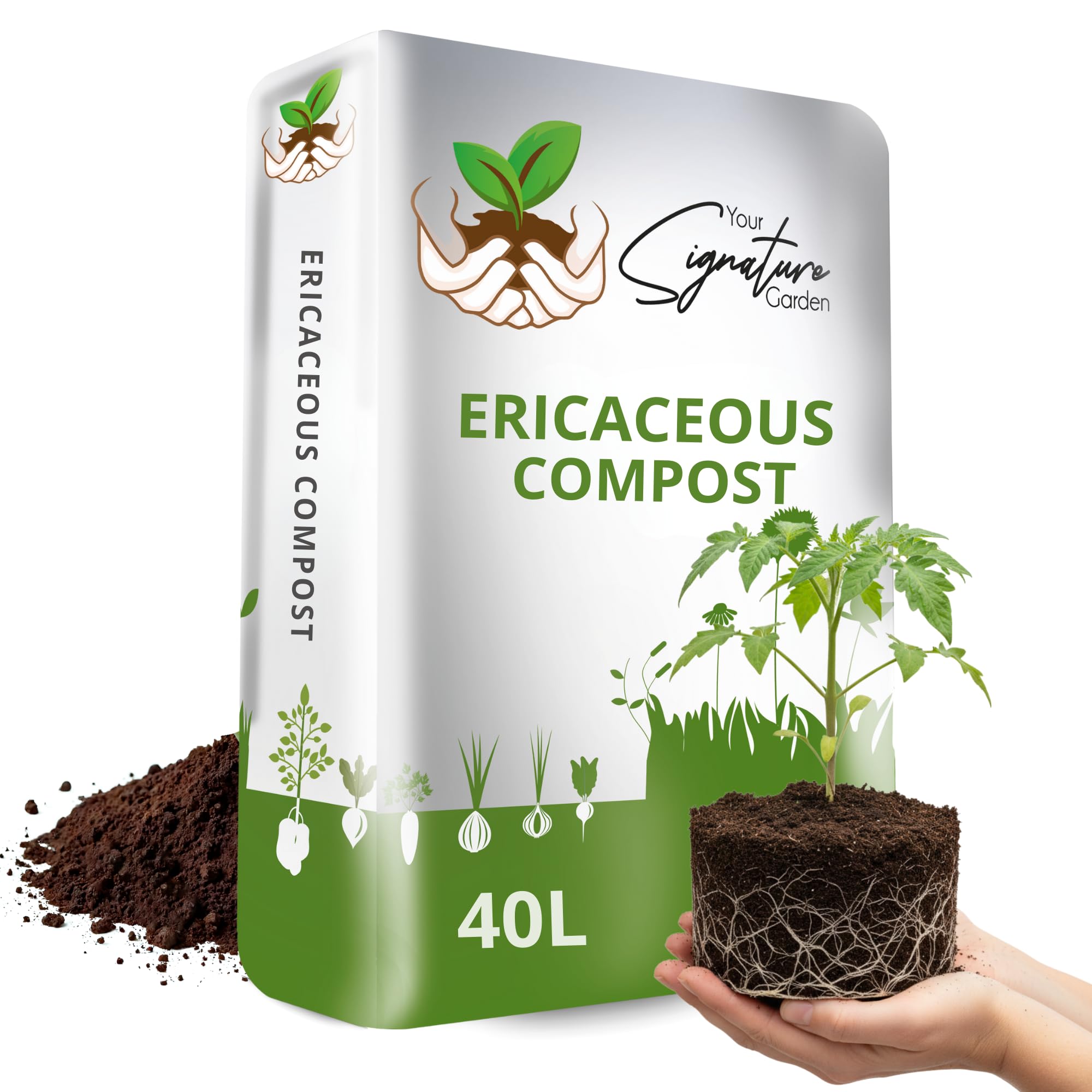Laeto Ericaceous Compost | Organic Acidic Potting Soil for Outdoor Plants | Ideal for Azaleas, Rhododendrons, Blueberries, Camellias & Citrus | Recyclable Bag 40L