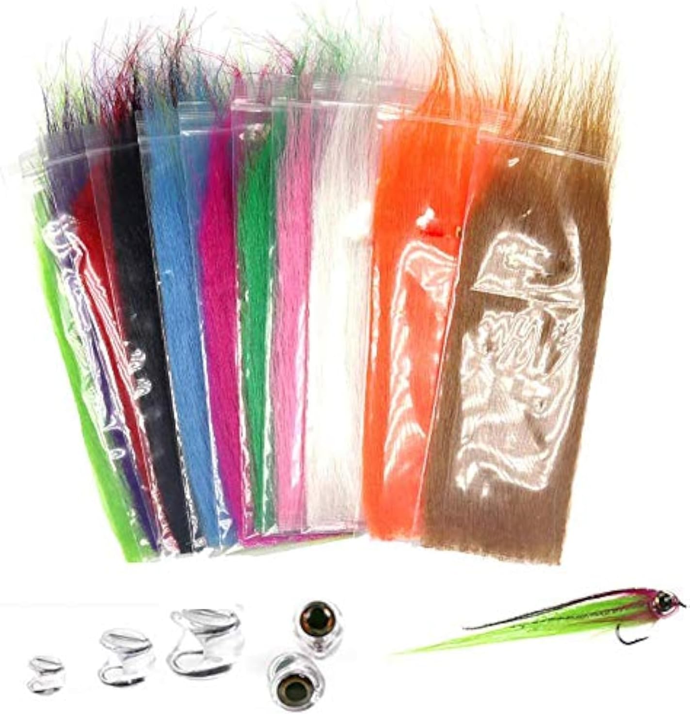 Greatfishing 13packs Mix Color Long Fiber Fly Tying Materials Streamer