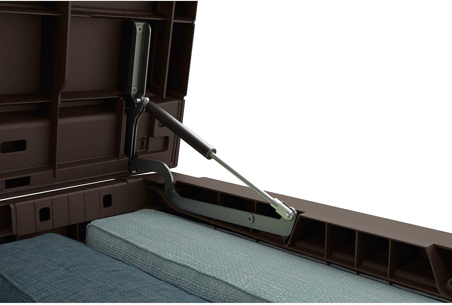 165 Gallon Weather Resistant Resin Deck Storage Container Box Outdoor Patio Garden Furniture, Brown : Patio, Lawn & Garden