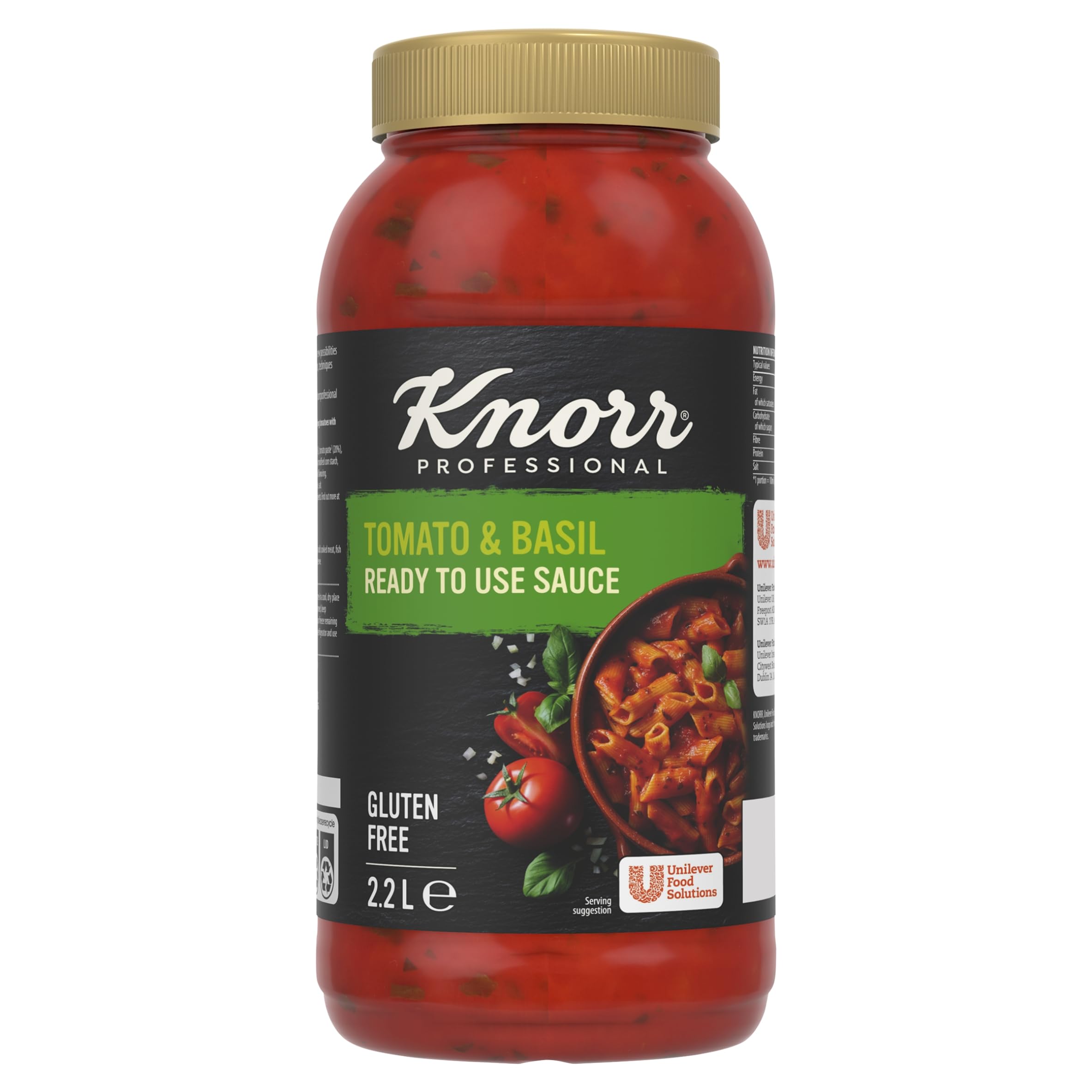 Knorr Professional Tomato and Basil Sauce, Italian Sauce, Ready to Use, 2.2L