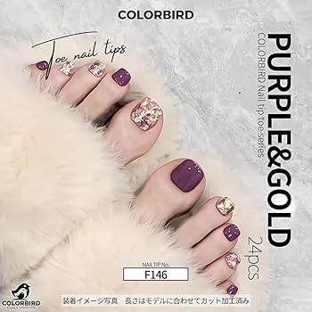 Amazon | COLORBIRD フットネイルチップ 足 24枚 紫 ネイル Amazon | COLORBIRD フットネイルチップ 足 24枚 紫 ネイル