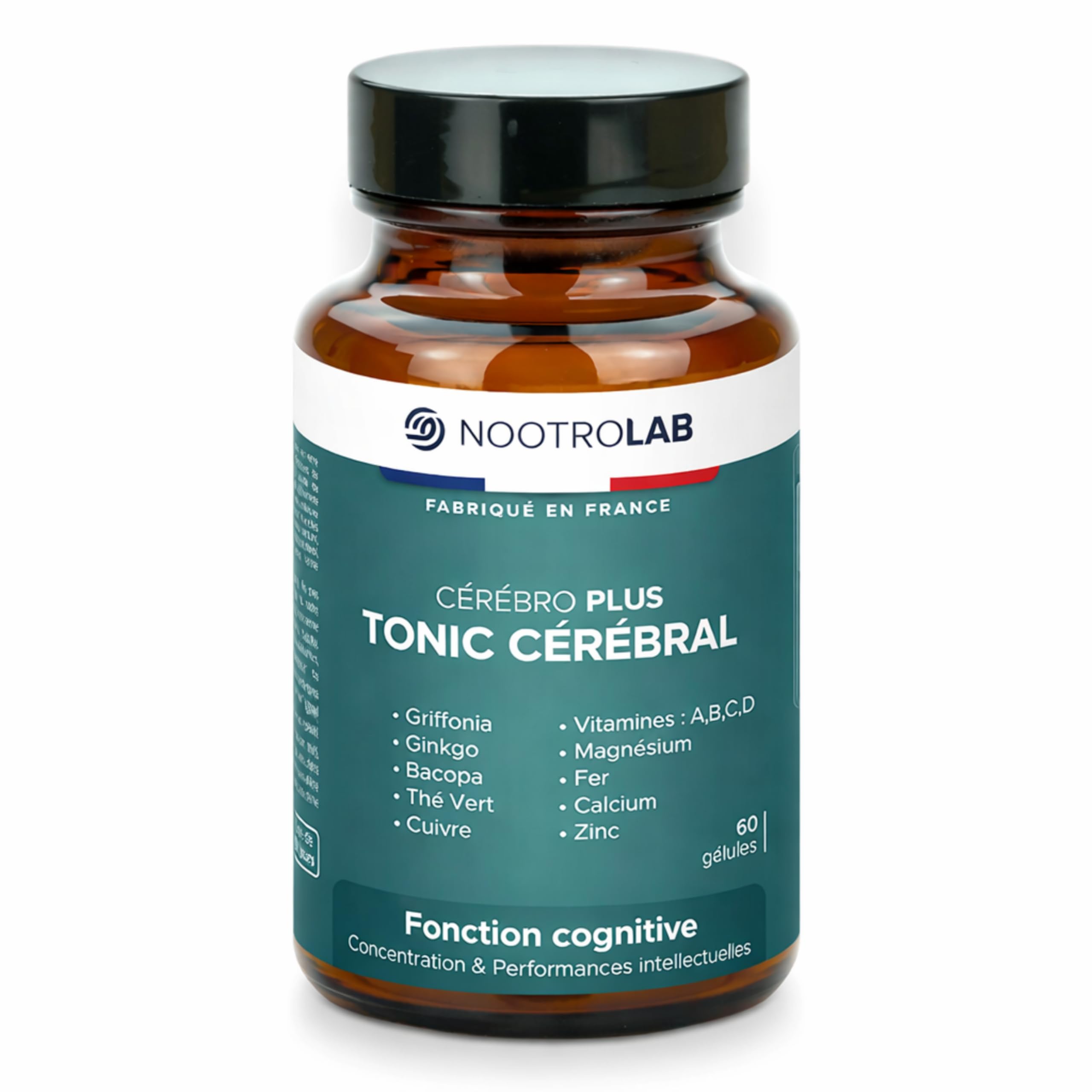 Nootropique Mémoire et Concentration | Complément Alimentaire Cerveau | Focus, Clarté Mentale & Énergie | Bacopa | Griffonia | Ginkgo | Thé vert | Vitamines B, C, D minéraux