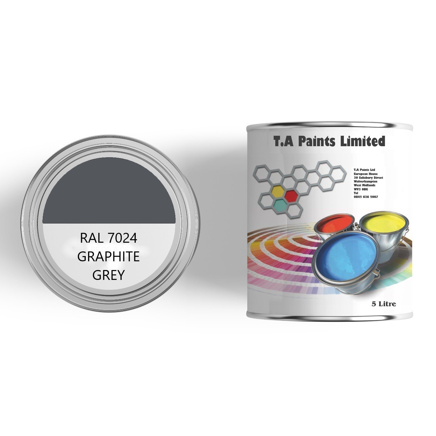 T A Paints Ltd Marine Boat & Barge Paint Multi Purpose Marine Gloss Paint Wood Metal Above Below Waterline Cruisers Canal Barge Narrow Boats (1 Litre, RAL 7024, Grey)