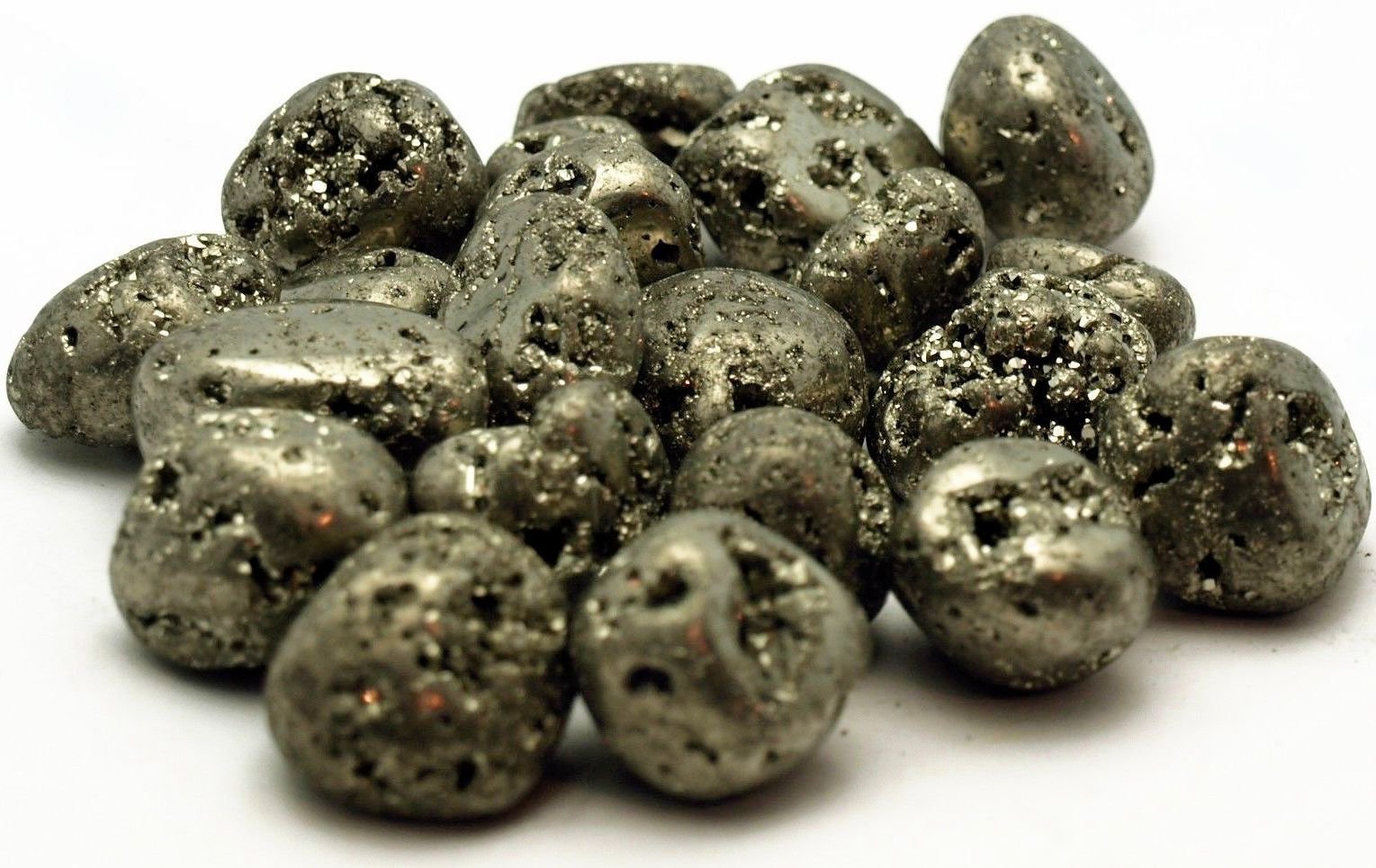 Apex Magnets 1 lb Iron Pyrite Tumbled Pieces - Fool's Gold - Bulk Lot - 1 Pound