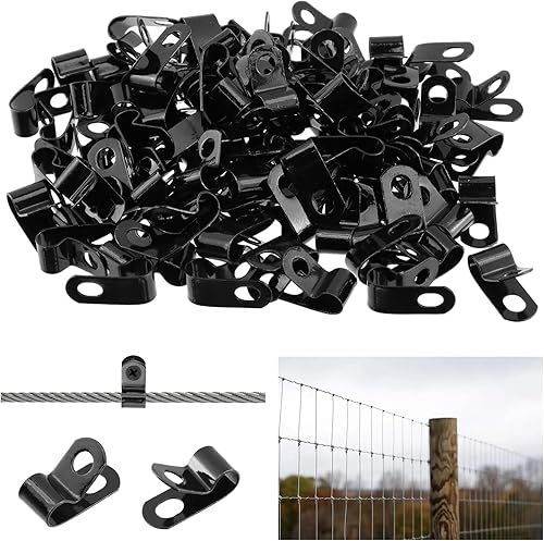 Miniatura 22 de Antrader Abrazadera de cable tipo R, clips organizadores de cables de nailon blanco para 3/8 pulgadas de diámetro, paquete de 200 unidades con