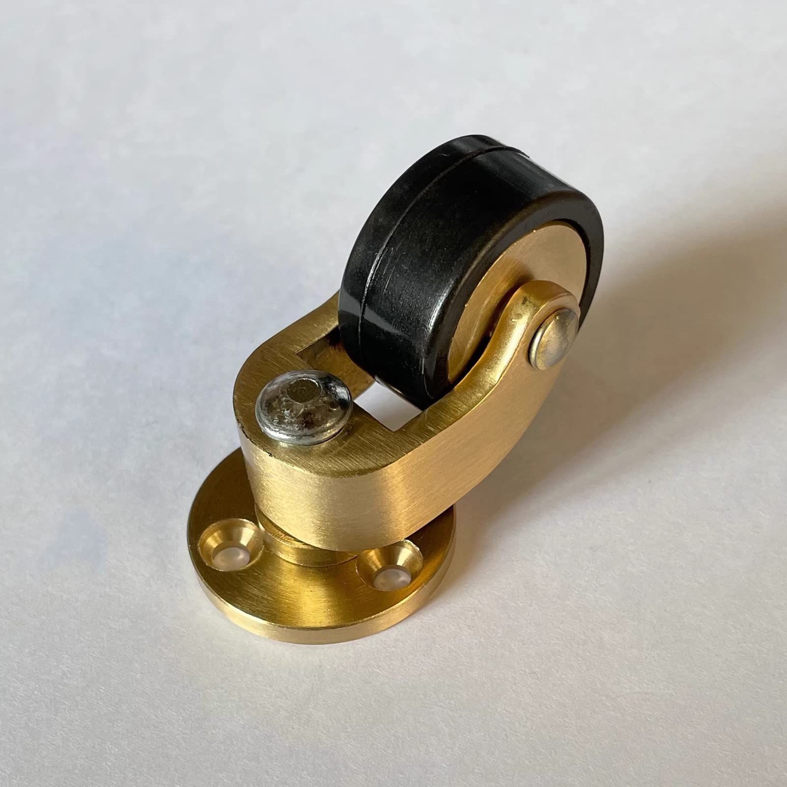 4 Pcs Casters 25mm Solid Brass Wheel, 360 Rodless Swivel, Moving Wheels, 1inch Rubber Castors For Furniture, Round Piece Type, Load 150kg, With 12 Screws ( Color : JiaoLun, Size : High