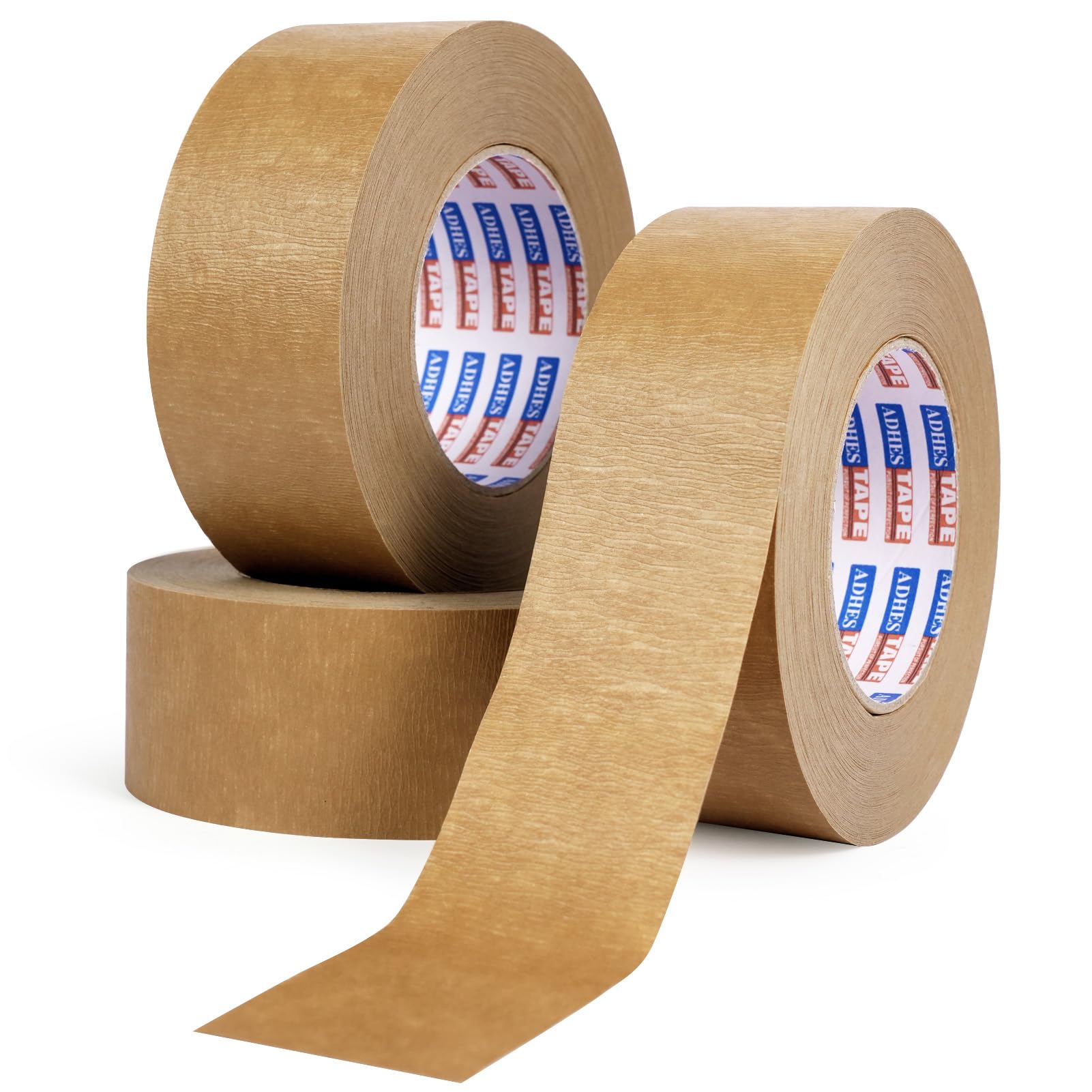 ADHES Heavy Duty Kraft Paper Tape, 7.5mil, 2 Inch x 55 Yards x 3 Rolls