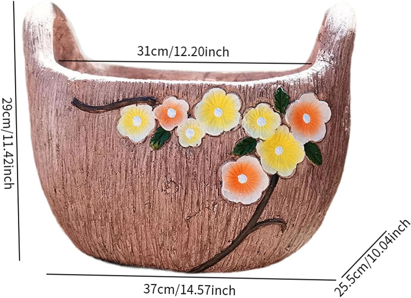 レトロな植木鉢、バイノーラル植木鉢飾り、素朴なヴィンテージプランター装飾植木鉢、パティオ屋内、オフィス、中庭用 【種類】
