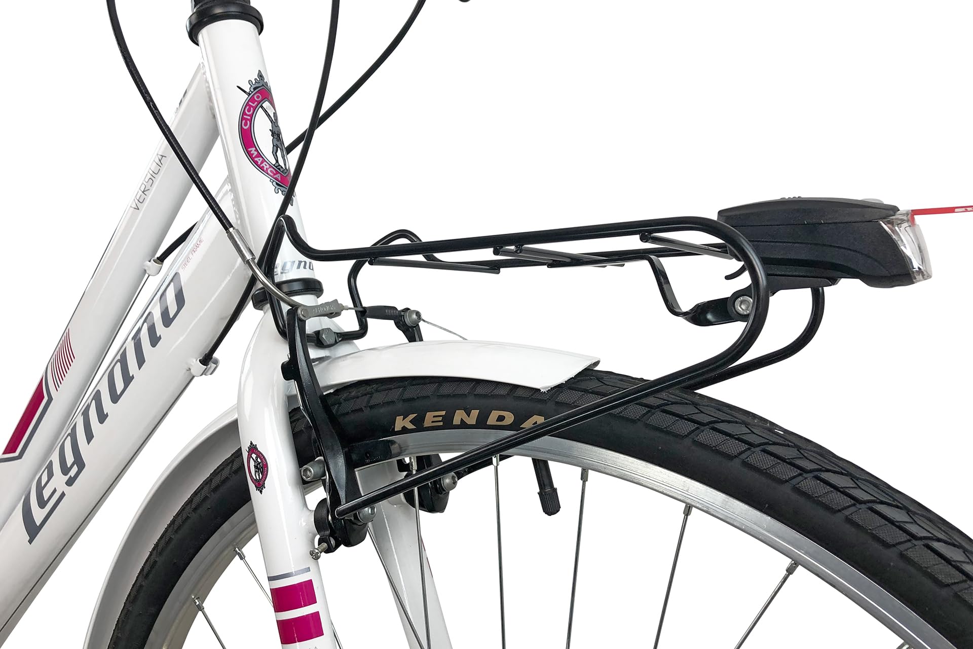 Legnano Versilia City Bike Mujer, Blanco y Fucsia, 46