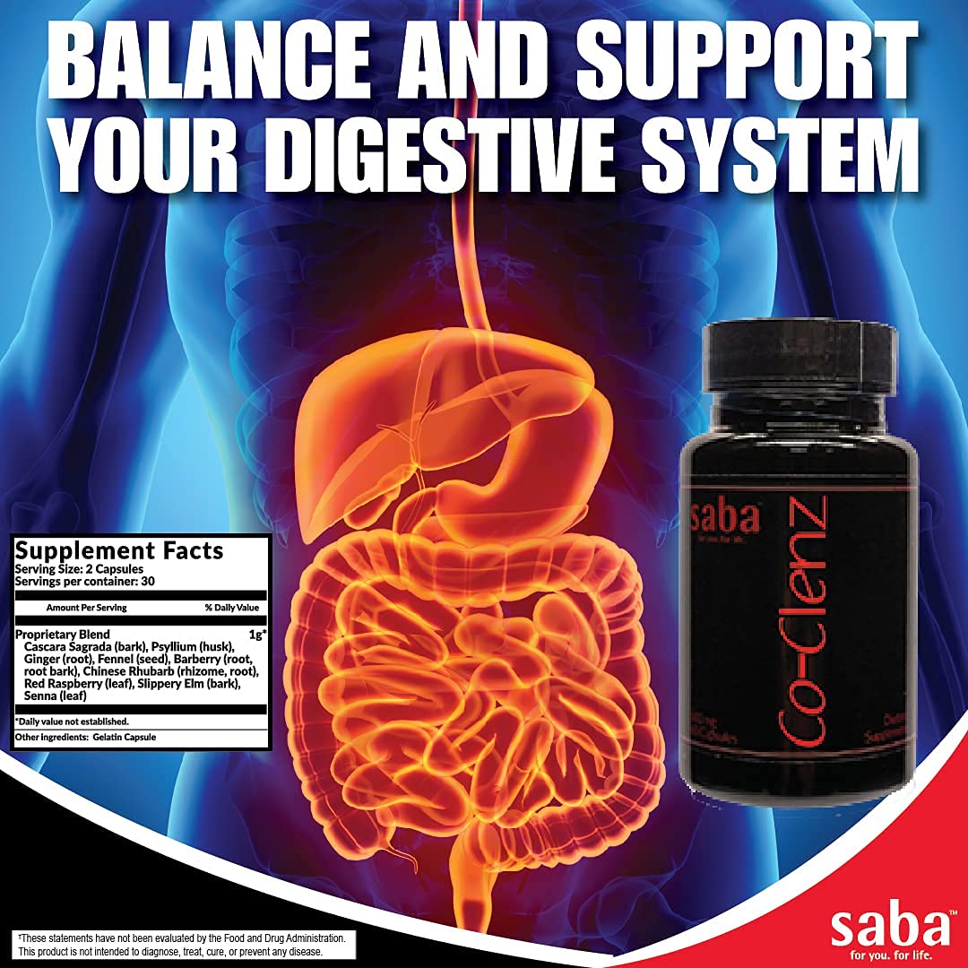 Saba Co-Clenz - 5 Day Cleanse for Men & Women-Supports Healthy Bowel Movements- Detox, Colon Health, Helps Constipation -30 Capsules, — Amazon image 8
