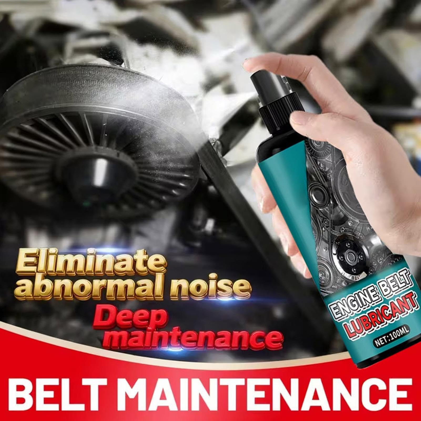 Spray para Correas Automotriz - Lubricante Secado Rápido Anti-Ruido | Spray de 100ml para Tratamiento de Correas de Coche | para de Distribución, Compresor A/C, Alternador, Camión — view 2