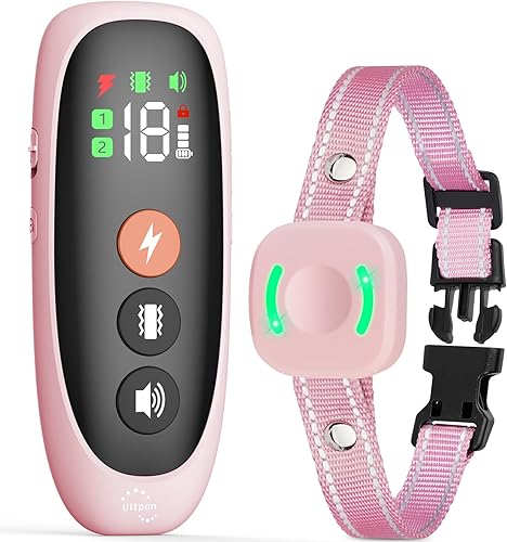 Dog Shock Collar with Remote,Uitpon Electric Dog Training Collar with Remote 2650ft,Waterproof Shock Training Collar for Large Medium Small Dogs