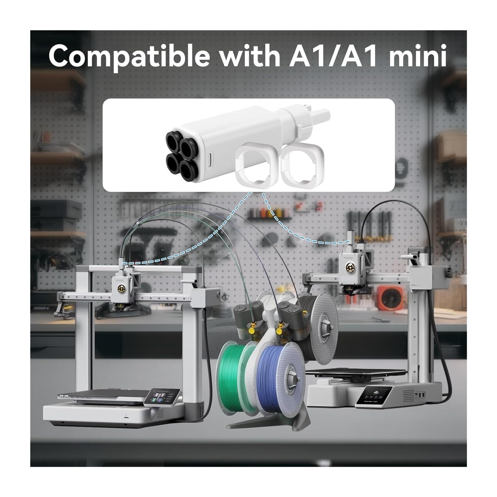 ChuFort AMS Lite Filament Hub for Labor-Fünf-Wege-Komponenten, Schalter, Verbrauchsmaterialien, Mehrfarbendruck for A1/A1 Mini-Teil(3pcs)