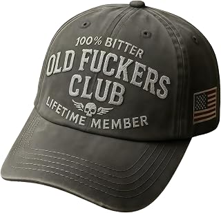 Vintage Distressed Old Club Lifetime Member Cap, 100% Bitter Lifetime Member Cap