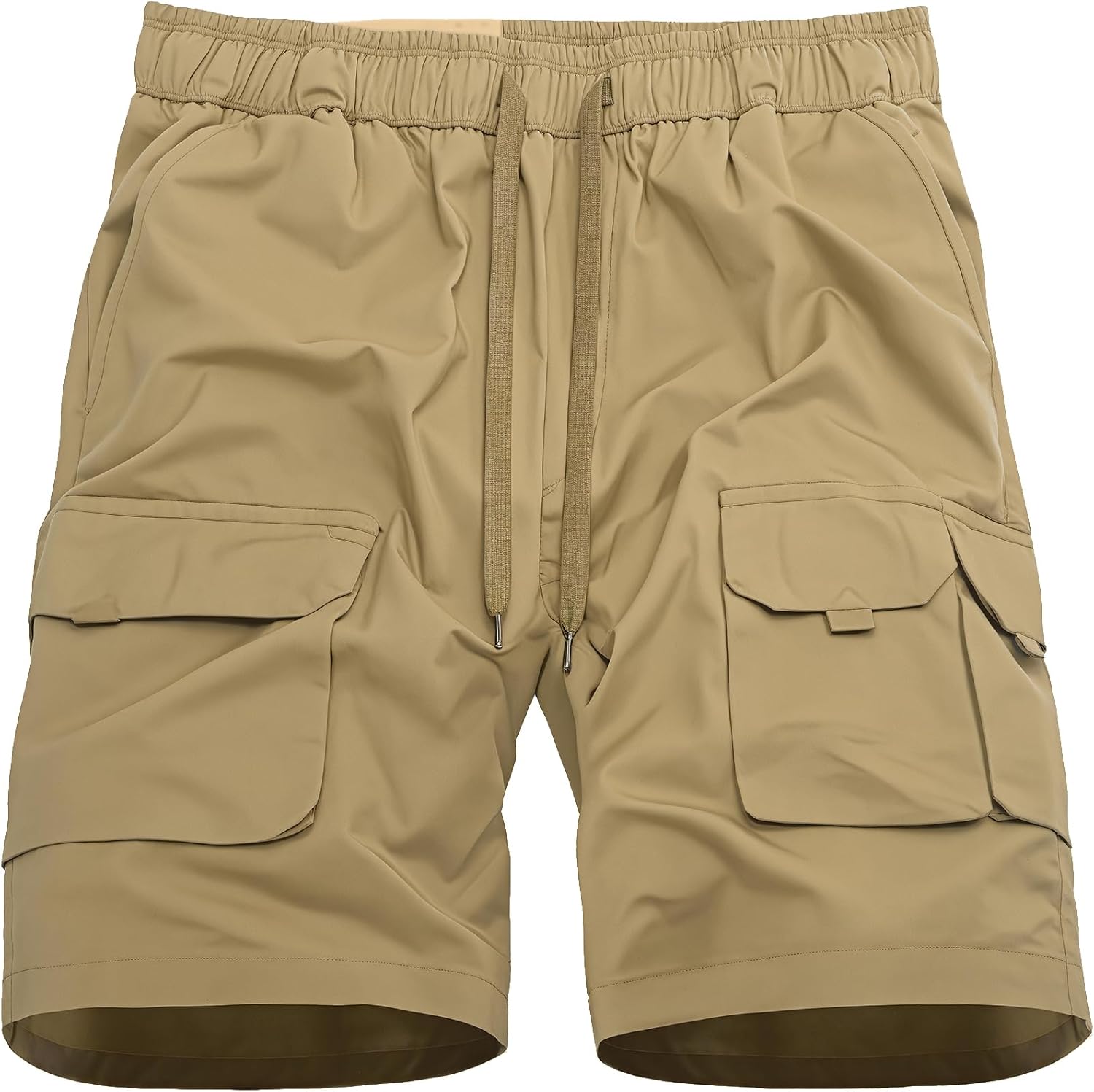 Men's Cargo Shorts Cotton Waistband Drawstring Cargo Work Shorts for Men