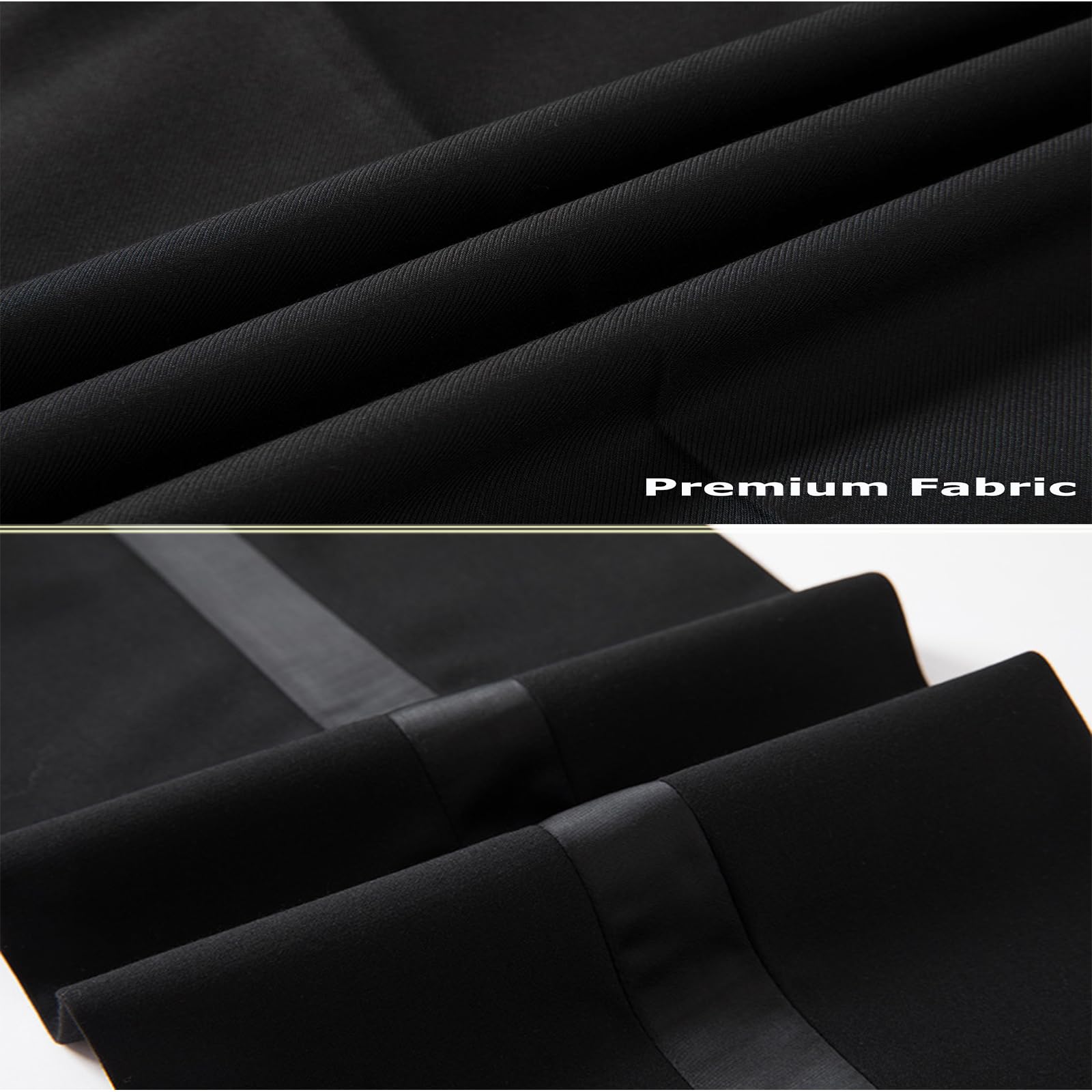 Pantalon de smoking pour homme à rayures noires avec taille réglable pour bal de fin d'année