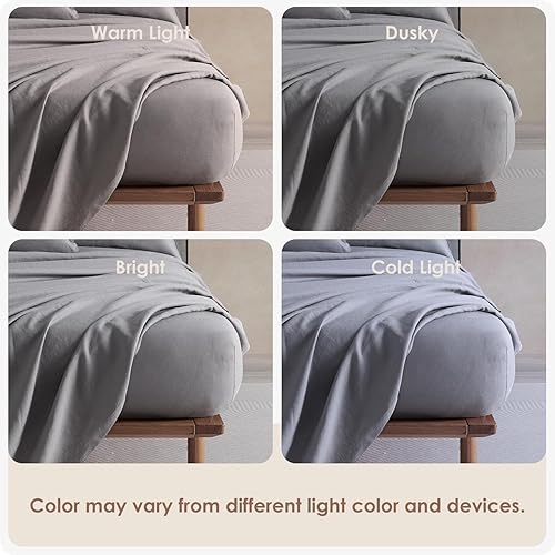 Miniatura 5 de DAPU Funda de colchón 100% lino francés (1 pieza) con bolsillo profundo de 16 pulgadas, lino francés natural puro de Normandía, ultra suave,