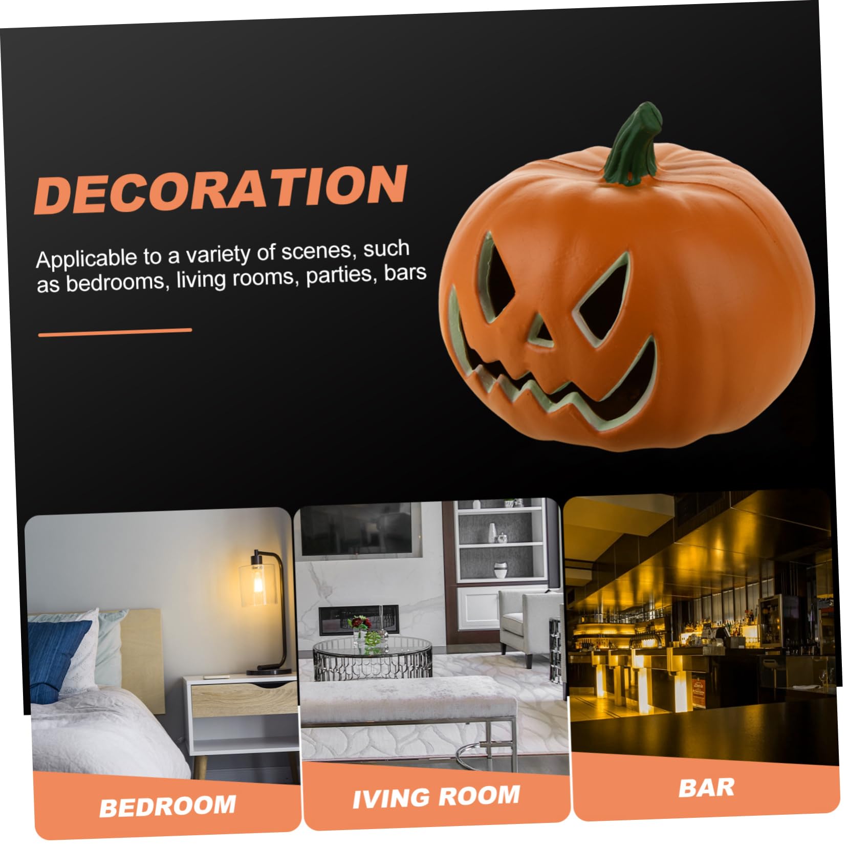 FUNOMOCYA Halloween Pumpkin Light Prop Decorative Table Lamp for Outdoor Indoor Halloween Decorations for Parties Haunted Houses and Festive Celebrations