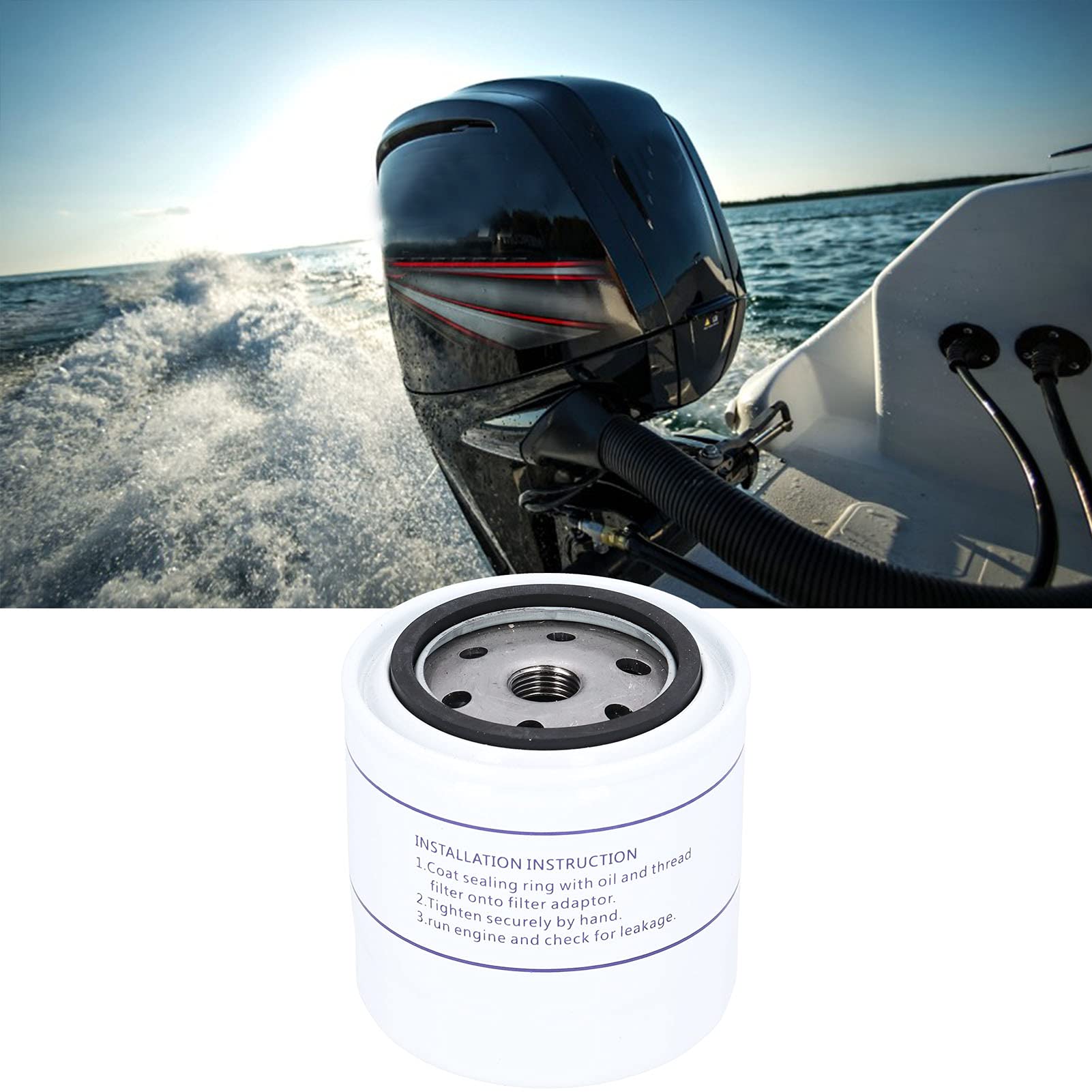 Filtro Carburante Separatore Acqua In Lega Alluminio Per Motori Fuoribordo Mercruiser - Foto 3