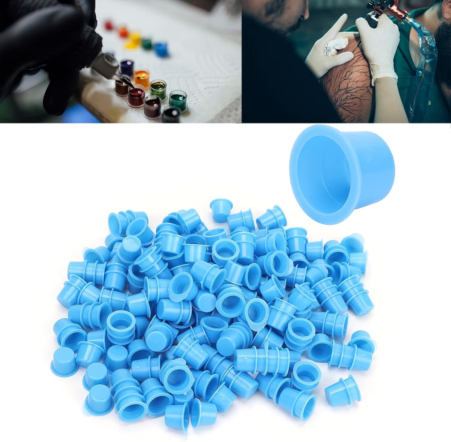 RAJry Small Size 100Pcs Disposable Tattoo Ink Caps For Tattoo Ink, Tattoo Supplies 3