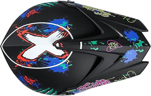 Miniatura 3 de Casco de motorcross, casco de bicicleta de montaña todoterreno, casco de motocicleta juvenil, casco unisex de cara completa, cómodo y ligero, juego
