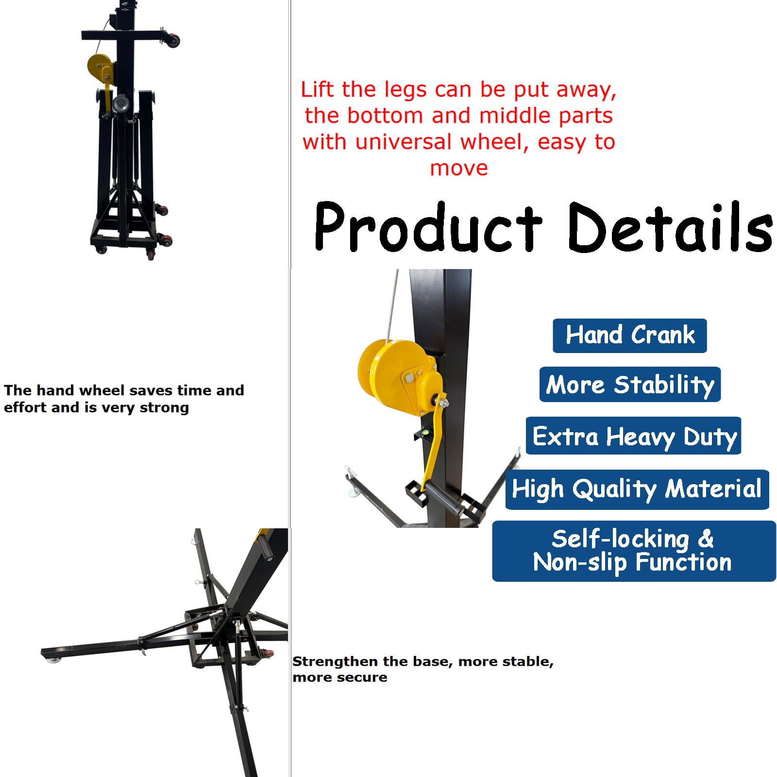 Banfluxion Heavy Duty Hand Crank Truss System with Outriggers, 19ft Max Height Adjustable DJ Light Stand for Stage Lighting