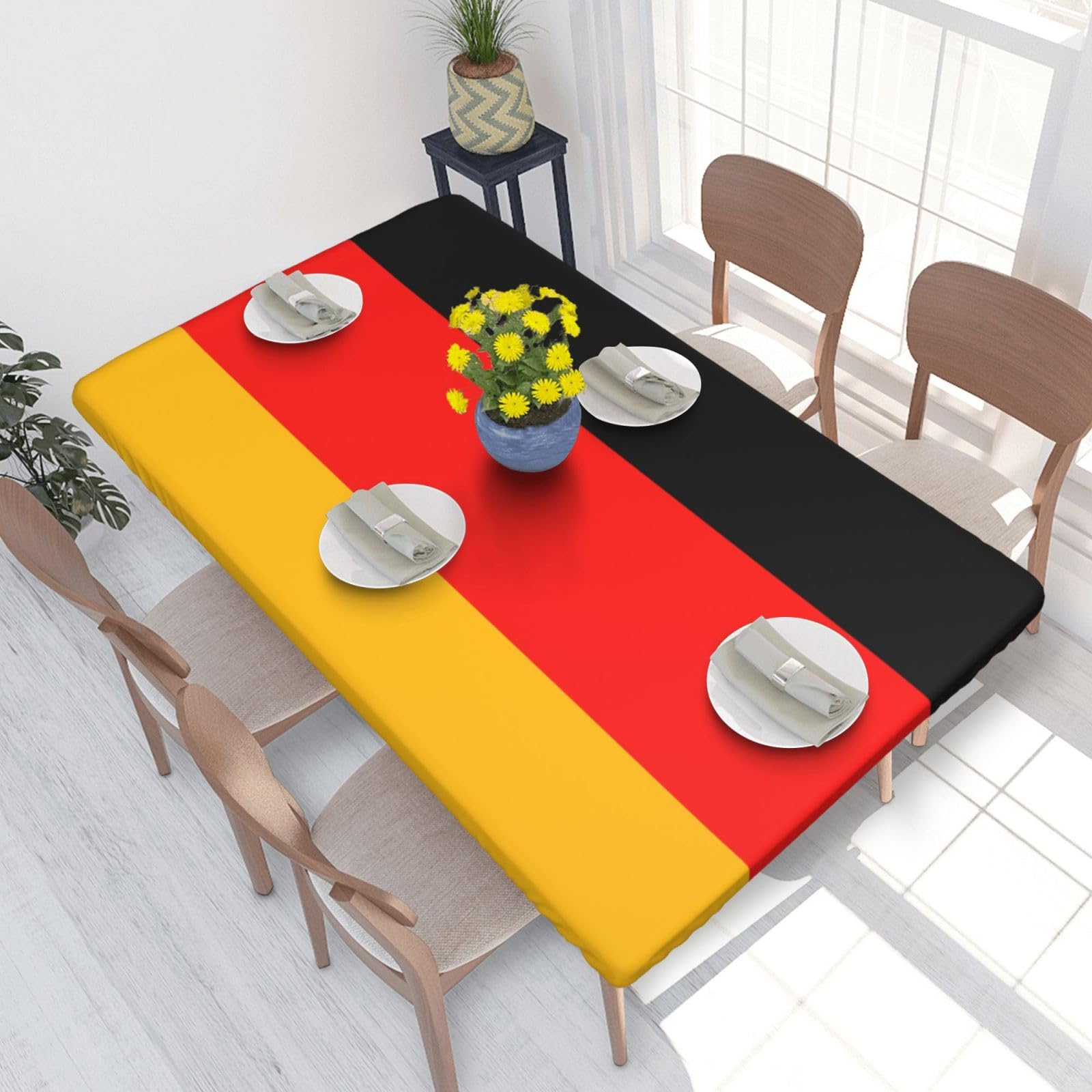 BNVSADC germany flag Printed 4FT Tablecloth 122x76 CM Polyester Kitchen Water Resistant Table Cloth Dining Table Decoration Table Covers