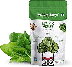 HEALTHY MASTER Vision to serve healthy Palak Chips 200g-Pack of 1|Crispy Chips,high protein|Natural ingredients,Vegan,Gluten Free,No Palm Oil & Artificial Preservatives,Trans Fat Free,Low Calorie