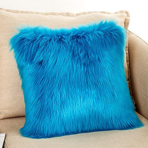 vctops - Funda de cojín decorativa de piel sintética cuadrada de lujo, para salón, sofá, cuarto de bebé, decoración del hogar, 18.0 x 18.0in, color