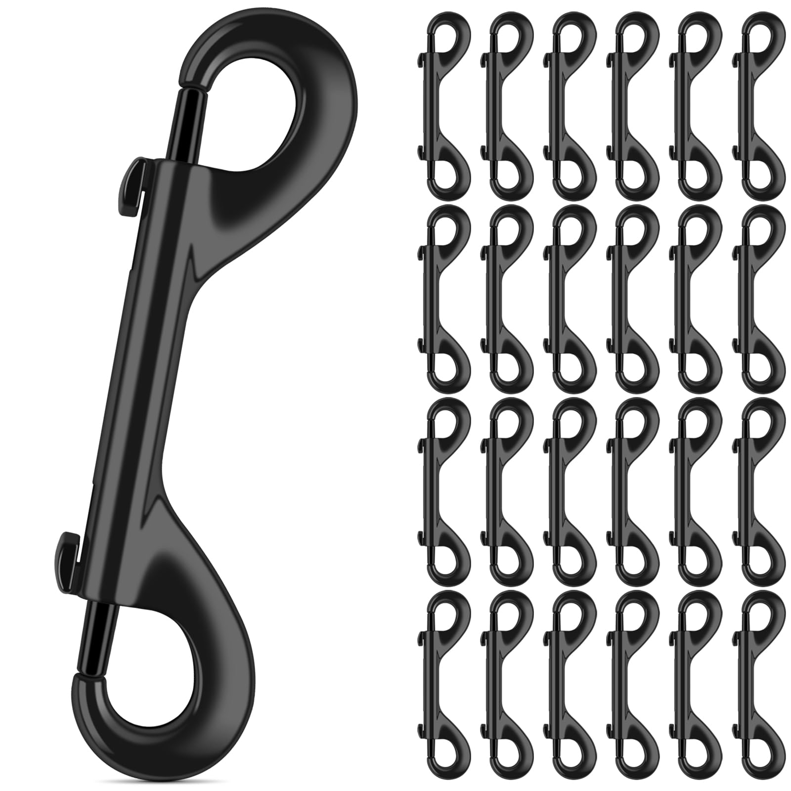 ERKOON Extra große doppelseitige Karabinerhaken, 11,9 cm, 100 kg Tragkraft, Zinklegierung, doppelseitige Clips, robuster Karabinerverschluss für Hundeleinen, Wassereimer, Pferdefutter, Hängematten (25