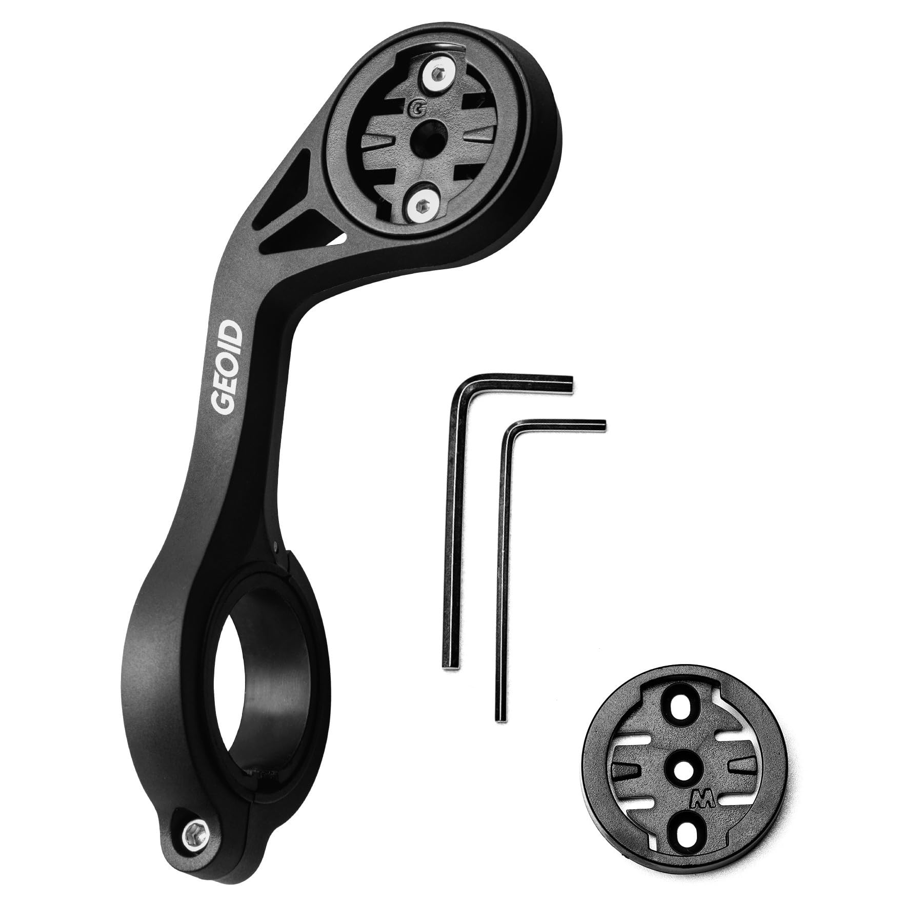 GEOID Bike Computer Mount, Out Front Cycling Computer Mount Compatible with Garmin Wahoo Bryton Magene Cycplus CooSpo XOSS Cycling Computer with GoPro Action Camera and Bicycle Light