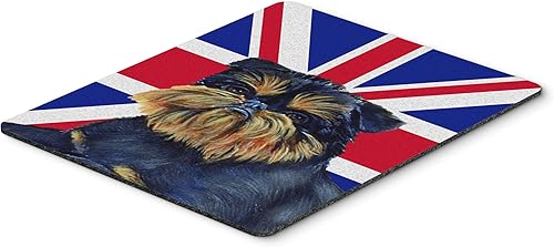 Caroline's Treasures LH9505MP Brussels Griffon con alfombrilla de ratón con bandera británica británica británica, almohadilla caliente o
