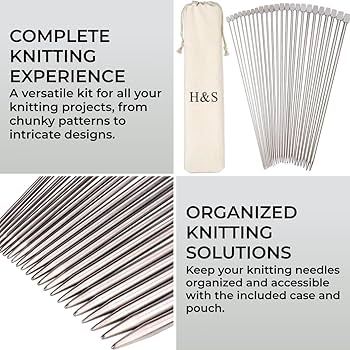 Amazon.com: H&S Knitting Needles Set for Beginners Knitting