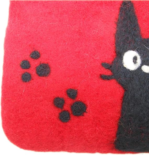 Amazon Co Jp 丸眞 ポーチ ジブリ 魔女の宅急便 ジジ 約10 14cm ジジとあしあと Klippan社 フェルト シューズ バッグ