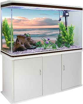 Beach Ocean Aquarium Background 12x30 Inch Self-Adhesive Fish Tank Decorations, Sunset Scenery Seashore Horizon Summer Decorative Fish Tank Background Polyester Aquarium Decor Poster