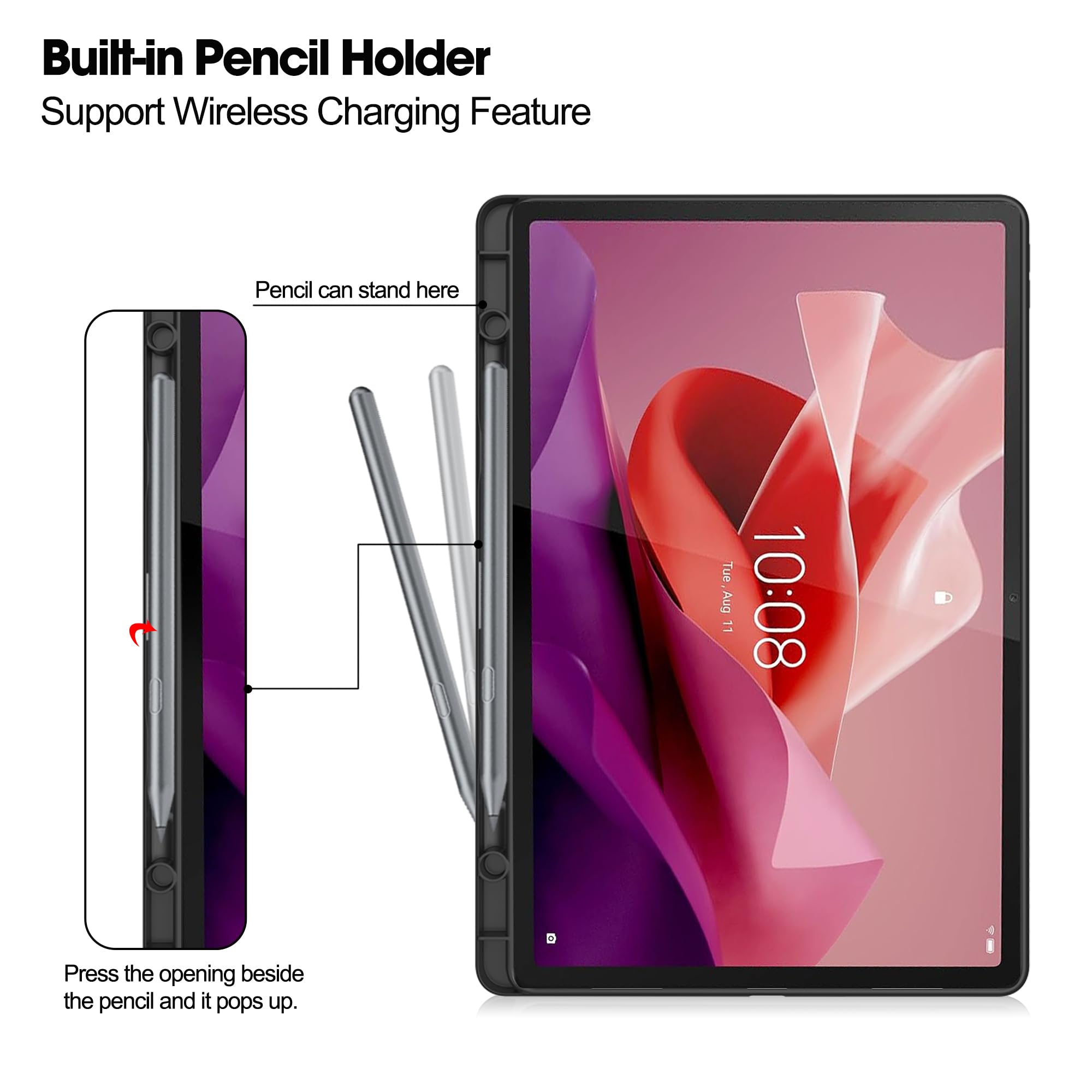Amazon.co.jp: Lenovo Tab P12 12.7インチ用 ビジネス風 PUレザー 保護
