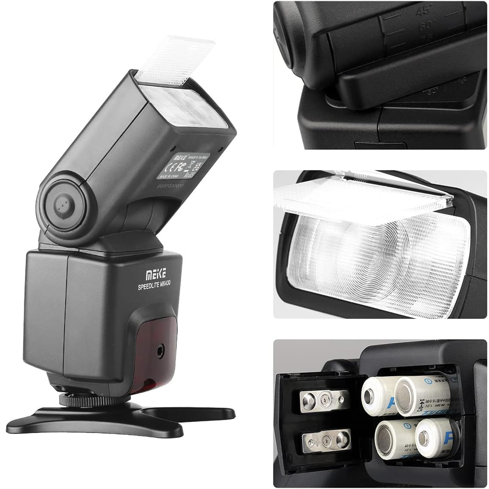 Meike MK430 I-TTL Display LCD Speedlite Shoe Mount Flash per Nikon D7100 D5300 D5200 D3500 D3100 D600 D800 D3200 D90 D80 D300 D7500 D780