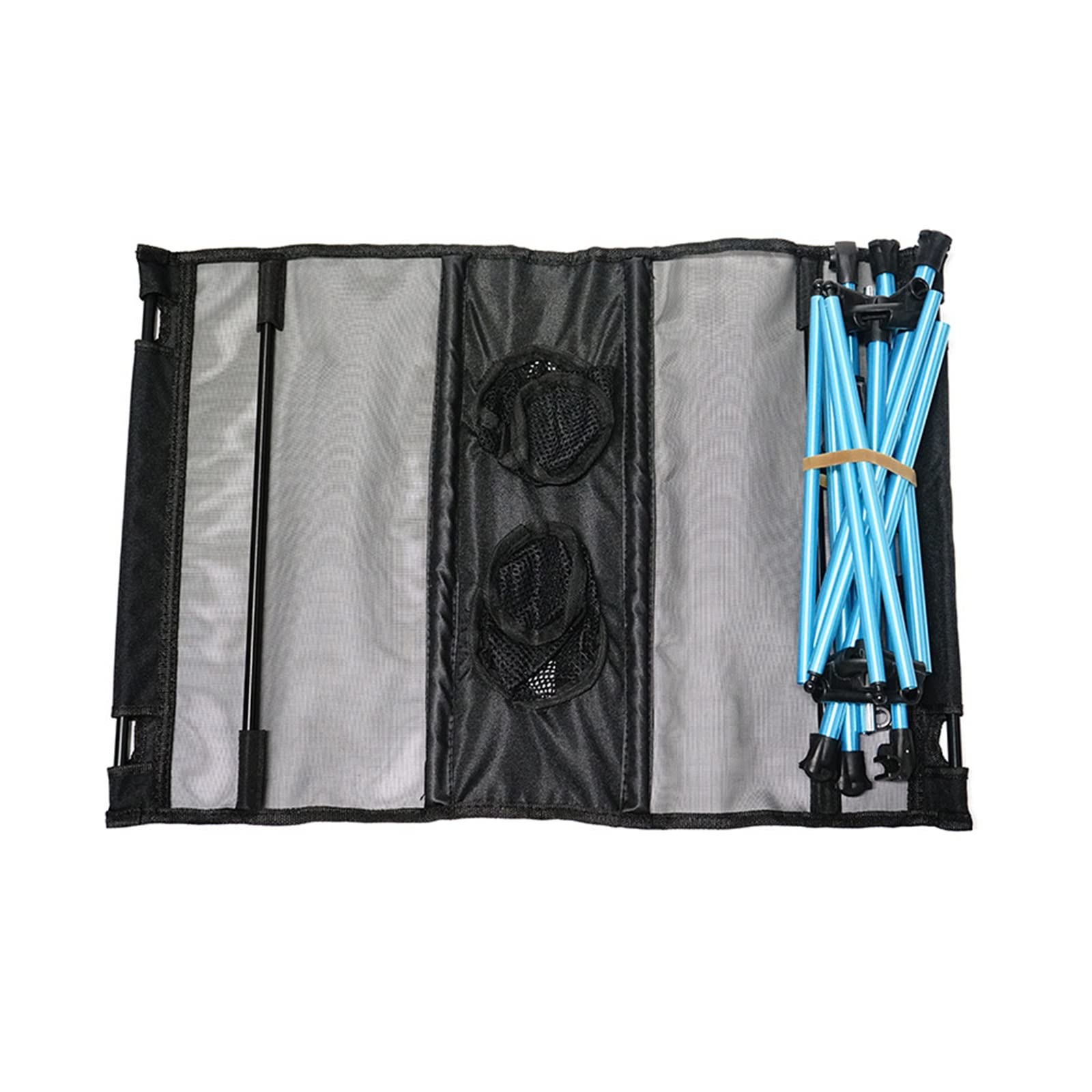 Table Pliante Table Portable Pliable avec Sac pour Camping en Plein air, randonnée et Pique-Nique Table Pliante avec Porte-gobelet Poche latérale Table de Camping Pliante Portable (Color : Blue, Siz